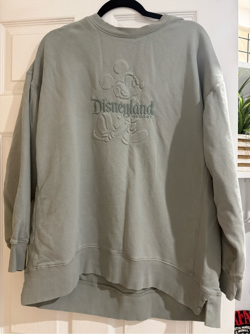 Sage Green Embossed Mickey Disneyland Sweatshirt